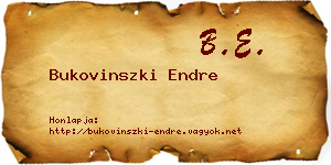 Bukovinszki Endre névjegykártya