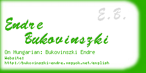 endre bukovinszki business card
